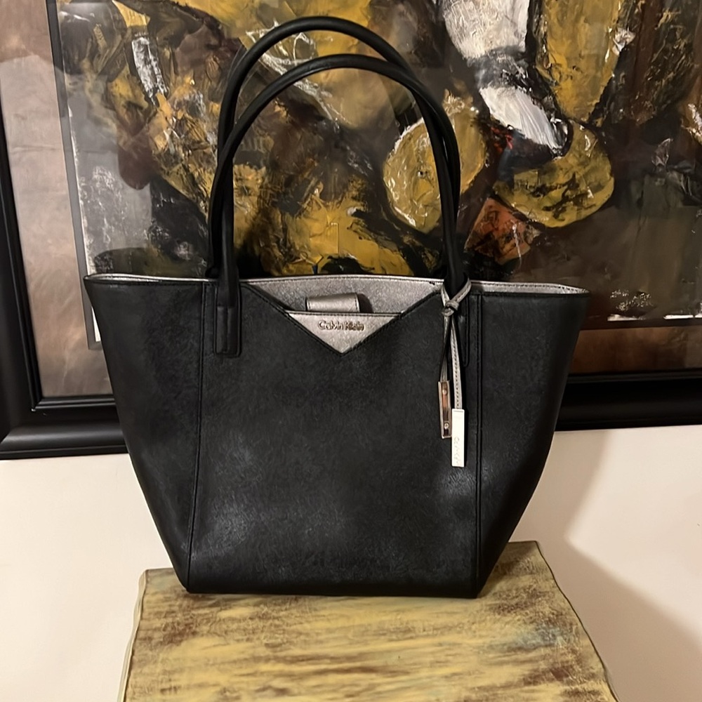Calvin Klein black and silver Tote, excellent condition!